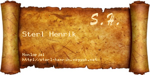 Sterl Henrik névjegykártya